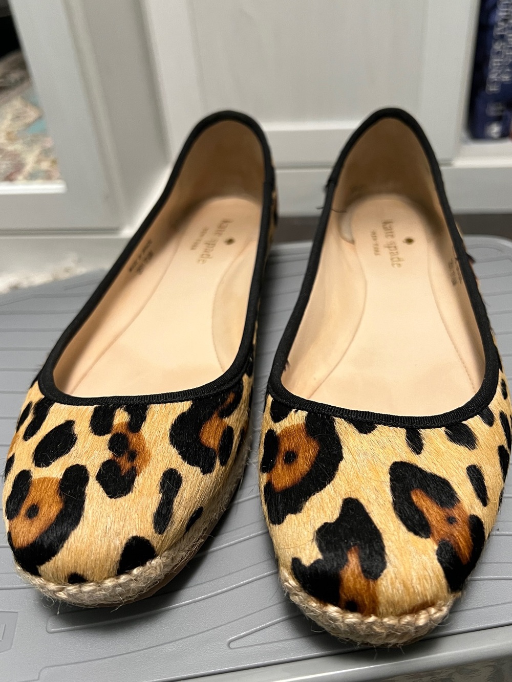 Kate Spade Violette Leopard Haircalf Espadrille Flats - Size 7.5